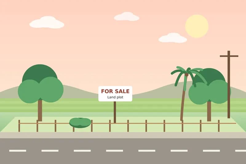 The plot seen from the road, illustration: Development land near Route 6, Svay Dangkum